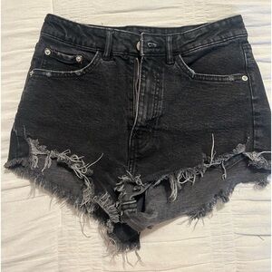 Zara black denim shorts